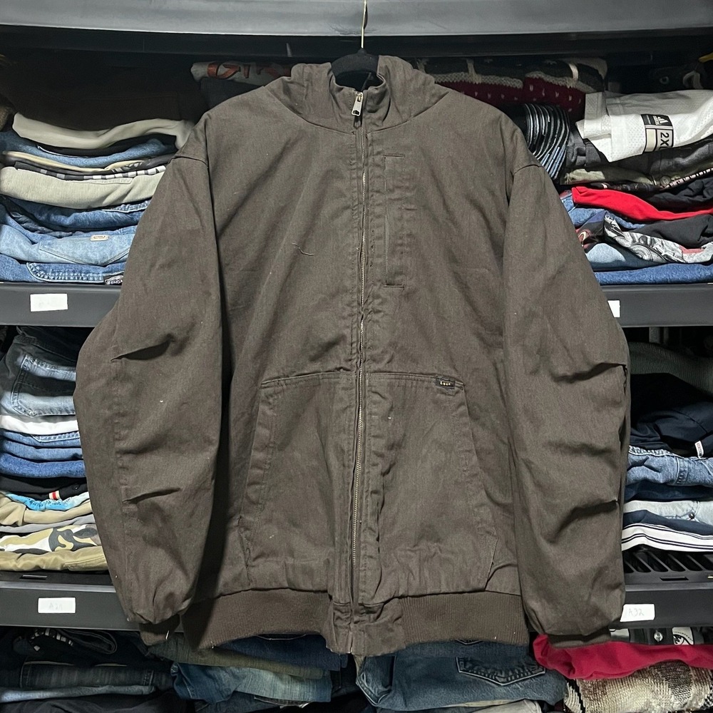 NEW Lee Sherpa Lined Workwear Bomber Jacket‎ Mens XXL Brown Fleece Workwear